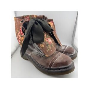 Dr. Martens Triumph Floral Fold Down Boots Brown Womens US 8 / UK 6 - AW004